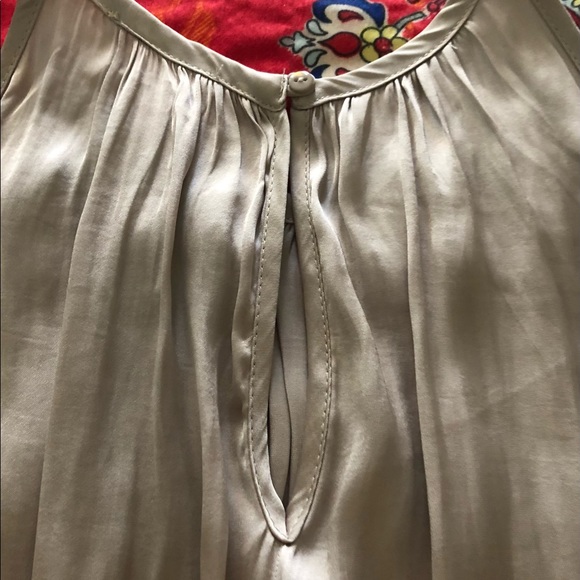 NICOLE MILLER SATIN CREAM MINI DRESS WITH ELASTIC SMOCKING WAIST.NEW WITH TAGS!! - Picture 4 of 5